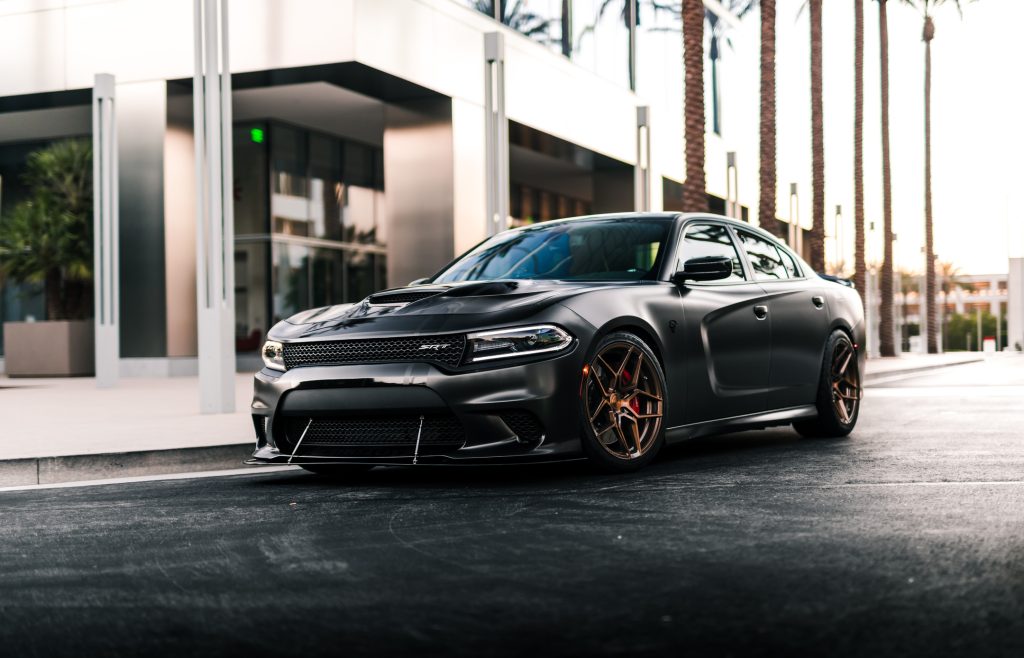 Black dodge challenger srt